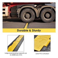 Yescom Cable Ramp Protector 2 Channel Hose Cover Speed Bump for Road