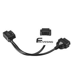 2 Pack Right Angle OBDII Splitter Y Cable, 16 Pin OBD2 1 Male Splitter to 2