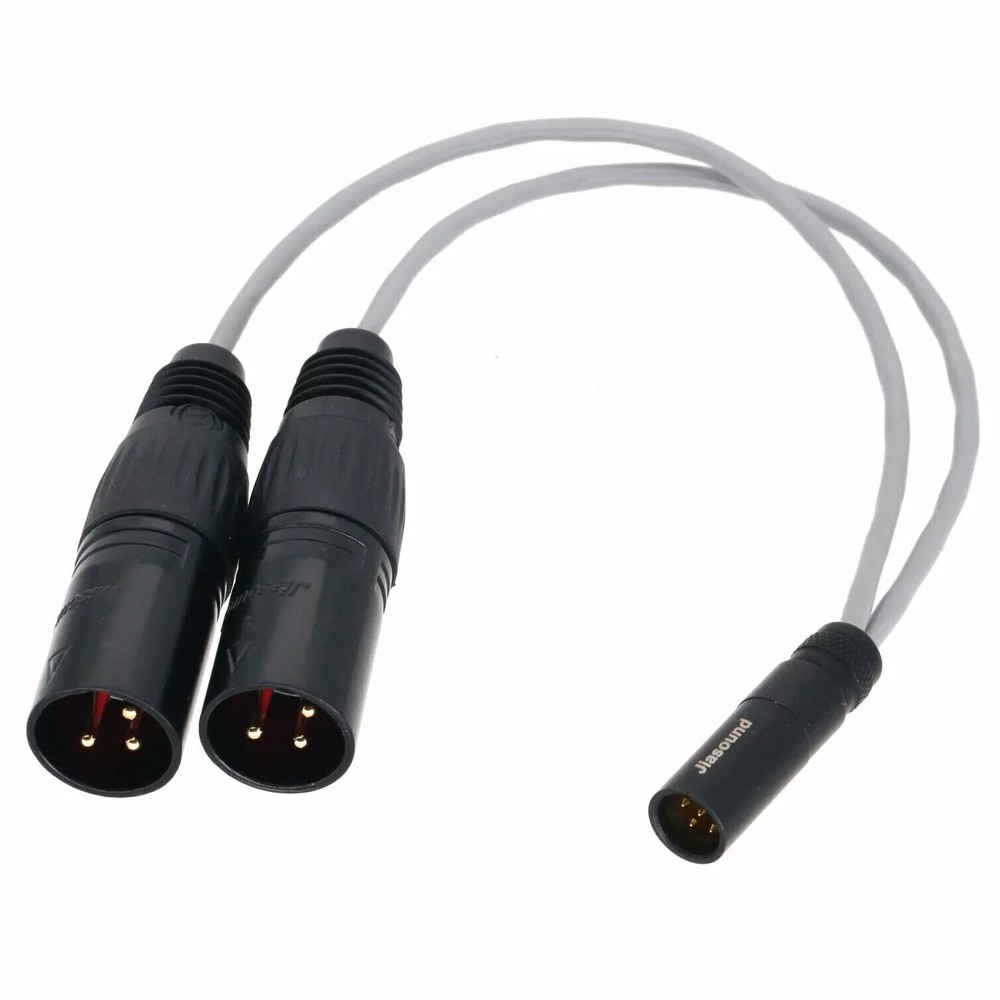 Mini XLR 5Pin TA5M to Dual Large XLR Male 3Pin 8” L-2B2AT Microphone Audio Cable