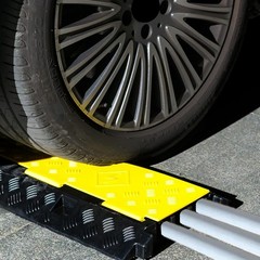 Cable Ramp 2 Pack of 3 Channel PVC Rubber Cable Protector, 44000lbs Capacity …