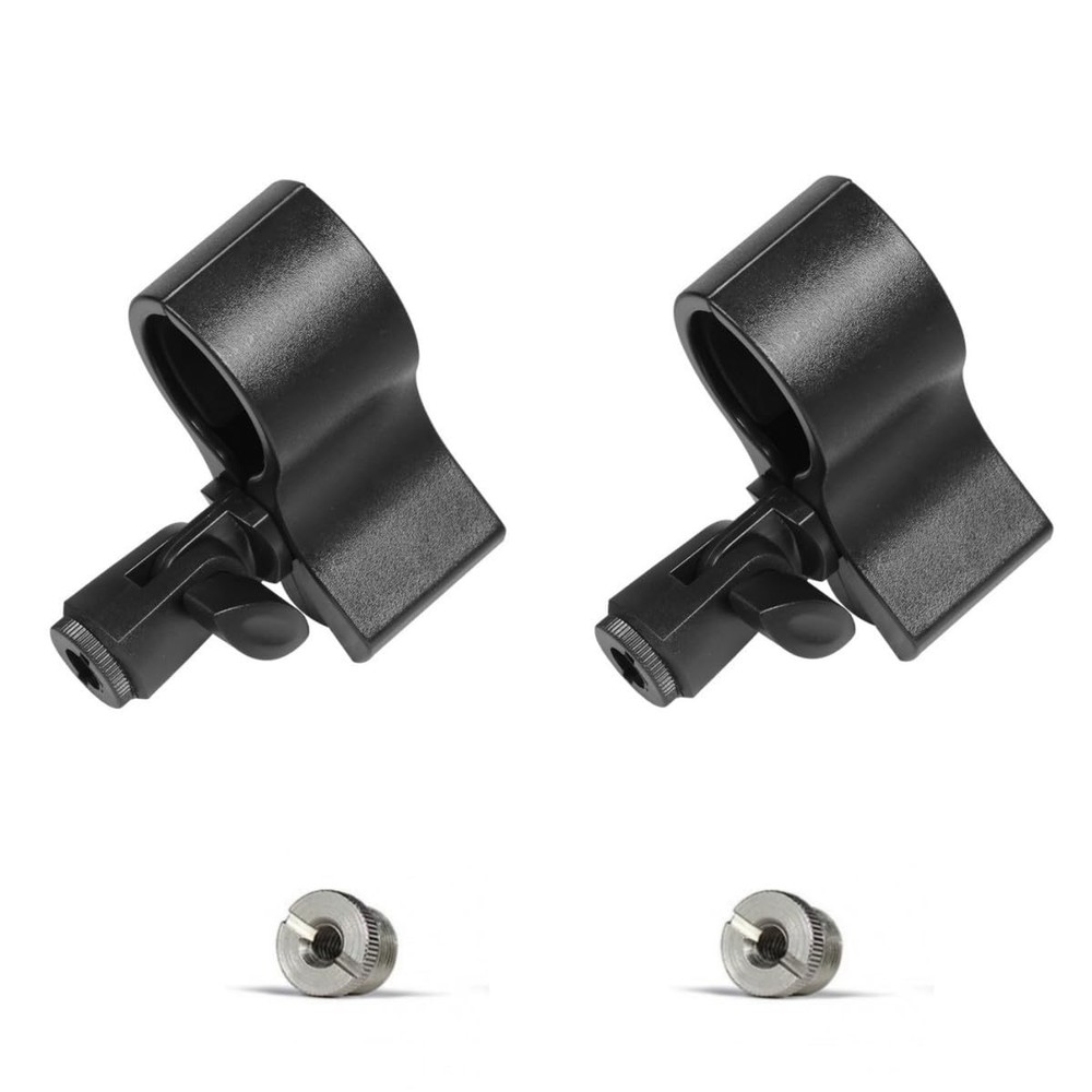 2 Pack Microphone Clip Holder Mic Stand Clips Replacement with 5/8″ 3/8″ 1/4’…