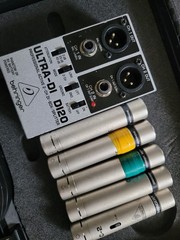 5X Behringer C2 Microphones + Ultra-DI DI20 2-Channel Active Direct Box Splitter