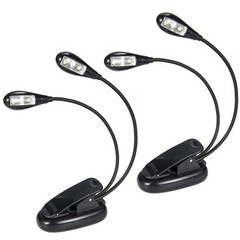 ASZUNE Music Stand Light 2Pack, Clip On, Book Black