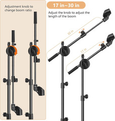 Mic Stand,6 In 1 Microphone Stand Floor Boom Mic Stand, Support Boom Gooseneck M