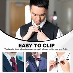 Lavalier Lapel Microphone, Mini XLR 3 Pin TA3F, 1m Wired Unidirectional Mic