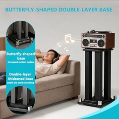Universal Wooden Speaker Stands Pair, Heavy Duty Floor Standing Speaker 27.5 in