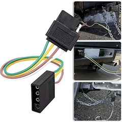 4 Pin Trailer Light Plug Connector Wire Harness Extension 18AVG Male-Female 1ft
