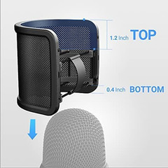 FIFINE Pop Filter Screen, Compact Microphone Pop Shield Windscreen with Metal Me