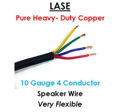 100 Feet / 30.48 Meters LASE 12 AWG Gauge 12 Conductor Heavy Duty Speaker Wire.