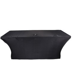 ProX X-ST4BL Black 4′ Open Back Spandex Table Stain+Wrinkle Proof Cover/Scrim