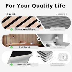 WoveN SounD Acoustic Wall 10 Pack, 47.2×23.6 inch, 10 Natural Oak, Slat