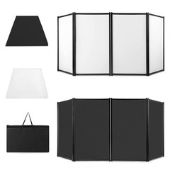 PRORECK 4-Panel DJ Facade Booth Foldable Metal Frame B/W Scrims & Carry Case