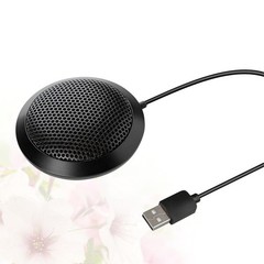 Noise Reduction USB Microphone Desktop Metal Plastic Small Space Saving Black