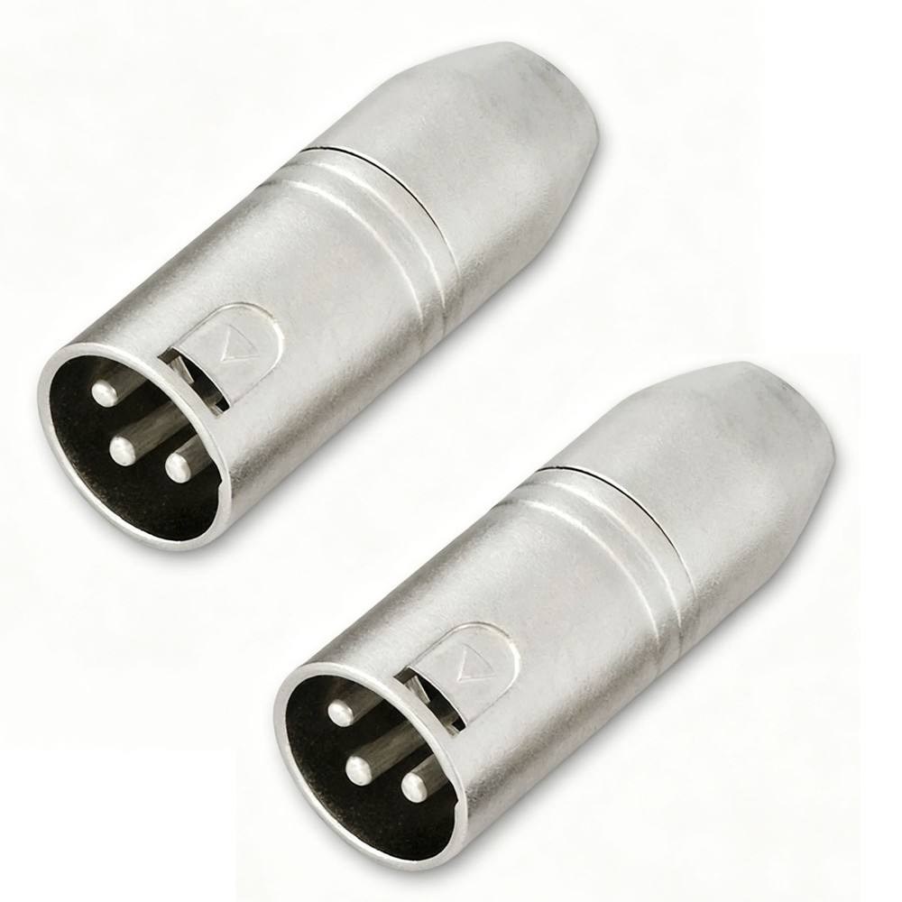 2Pcs Three Way Splitter for XLR Male 3 pin to 3 pin Mini XLR Male Mic Adapter