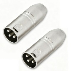 2Pcs Three Way Splitter for XLR Male 3 pin to 3 pin Mini XLR Male Mic Adapter