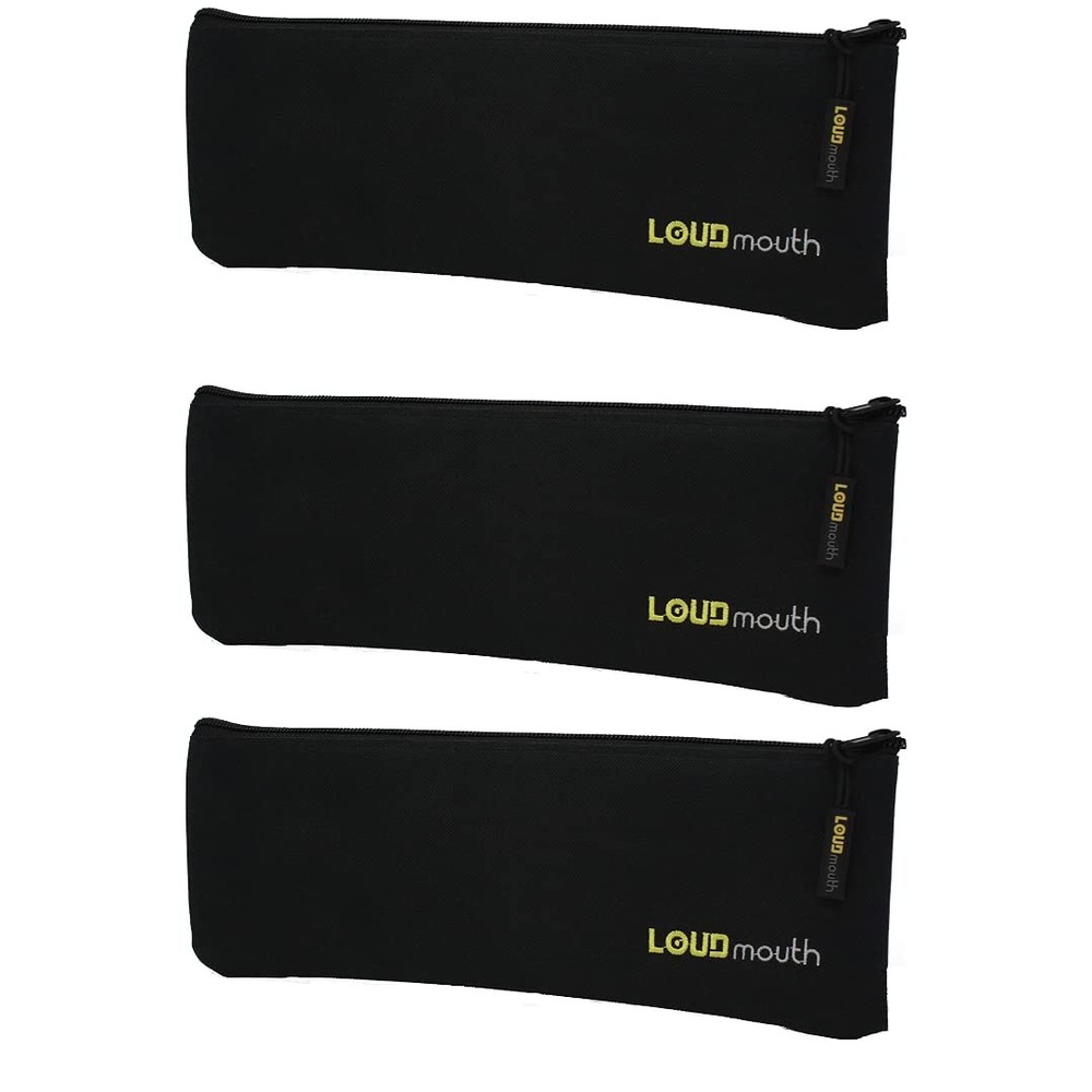 Long Zippered Pouch For Large Wireless Microphones Mic Bag 12.5×4 In 3 Pack