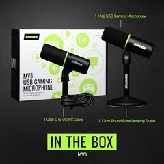 Shure MV6 USB Gaming Microphone Streaming Podcasting Black