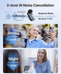 BOYA Mini 2 Wireless Lavalier Microphones for Iphone 15/16/17 & Android, AI Nois
