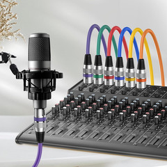 XLR Cables 10 Ft, 6 Pack 3-Pin XLR Male to Female Microphone Cable, Compatible w