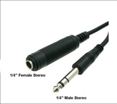 6Ft 10 15Ft 25Ft 50 100FT TRS 1/4″ Stereo Male to Female Guitar Extension Cable