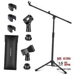 Dual-use Tripod Microphone Stand Boom Arm Floor Mic Black Easy Adjust Version