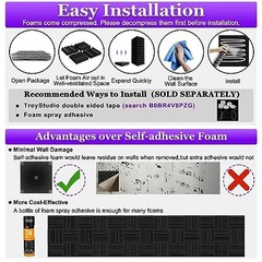 Thick Acoustic Foam Panels, 12 X 12 X 2 Inch 40 Pcs Broadband Sound Absorbing