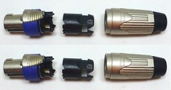 (2) Two Genuine NEUTRIK NLT4FXX Female 4 Pole SpeakON Heavy Duty Cable Connector