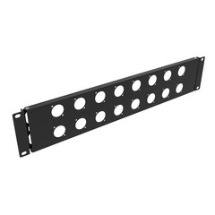 2U Hinged Rack Component Panel with 16 D-Series Punch-Out Holes for 19 inches…