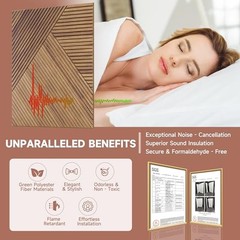 Acoustic Wall Panels,6 Pack Total Size 72 x 48 Inches,Self-Adhesive Beech