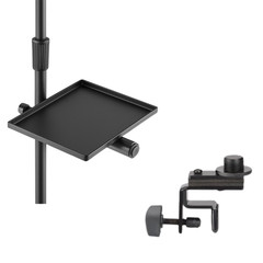 u-mount Mic Stand Utility Tray + Drum Rim Microphone Clip Vocal Recording Bundle