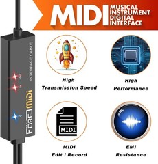 High-Speed MIDI to USB Converter – Plug & Play with LED Indicators for Easy Use