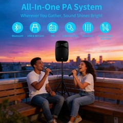 PRORECK 15″ Rechargeable PA System 800W Church School Outdoor Sports Event Box