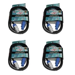 4 PowerCon Cables 6 ft Blue A to Gray B Connectors 14 AWG DJ Jumper Cable PROX