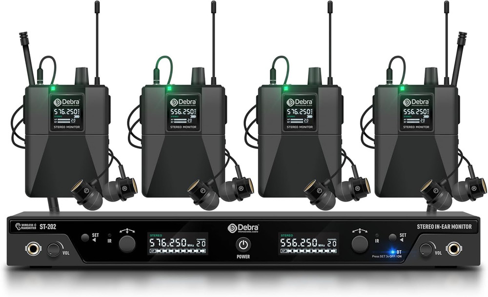 Audio PRO ST-202 UHF Stereo Wireless in Ear Monitor System, Dual Channel Wireles