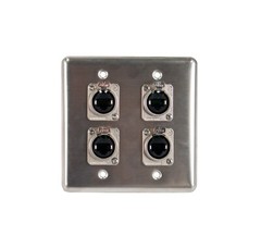 Wall Plate with 4 RJ45 pass through connectors by Elite Core