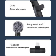 Wireless Lavalier Microphone Audio Video Recording Mini Mic For Android, iPhone