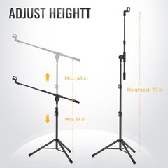 Microphone Stand for Light Microphone less than 1 LB – Boom Arm Mic Tripod