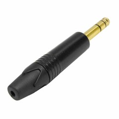Seismic Audio – 1/4″ Male Stereo Cable Connector – 3 Pole – Black and Gold