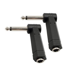 1/4 inch Right Angle Guitar Cable Adapter 90 Degree 6.35mm Male to Female TS