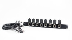 8 Channel Tactical Ethernet Breakout Rack Panel w/8 RJ45 Ethercon Jacks & Covers
