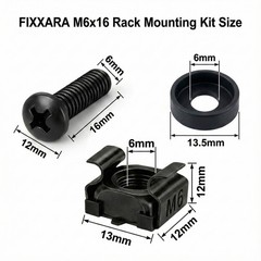 M6x16 Rack Mount Screws – 50-Pack Server Rack Screws with Cage Nuts Nylon Wa…