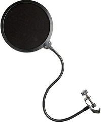 Movo PF-6 Dual Layer Microphone Mesh Pop Filter with Gooseneck Arm and Clamp