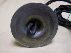 Vintage lollipop Microphone Steel and brass mid century modern industrial