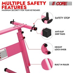 5 Core Keyboard Stand Z Style Height Adjustable Sturdy Piano Riser Lift Holder S