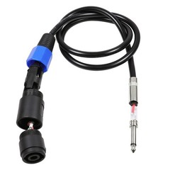1/4 TS Male Mono Plug to Speakon Female Adapter Patch Speaker Jumper Cable 3.3FT