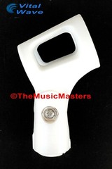 2X WHITE Handheld MICROPHONE CLIP Karaoke DJ Tripod Mic Stand Holder Clamp Mount