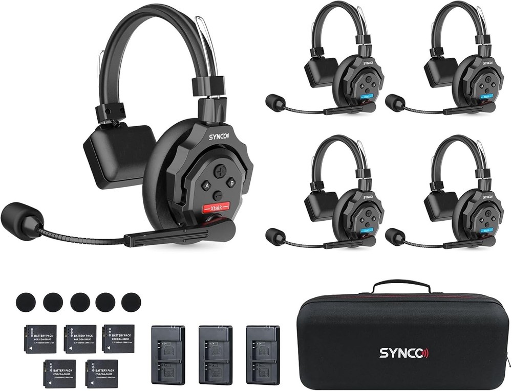 SYNCO XTALK X5 Wireless Intercom Headset System for 5 person New!!!