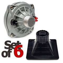 Set of 6 JBL D250-X GW 100 Watt RMS Midrange Driver + Waveguide Exponential Horn