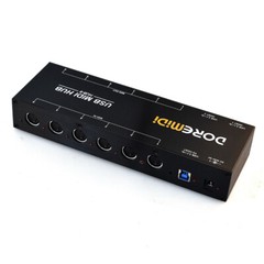 DOREMiDi HUB-8 MIDI 6×6 MIDI Interface Host X2 USB3.1 MIDI Hub Box 96 Channels