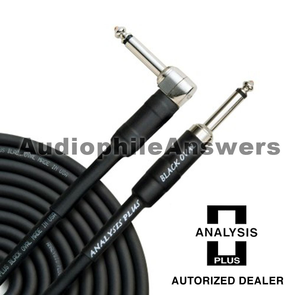Analysis Plus Black Oval Instrument Cable Straight to 90 Standard Plugs 20ft